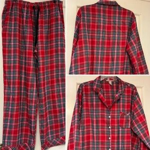 Victoria's Secret Red and Black Plaid Pajama Set